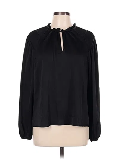 Pre-owned 1.state Long Sleeve Blouse In Black