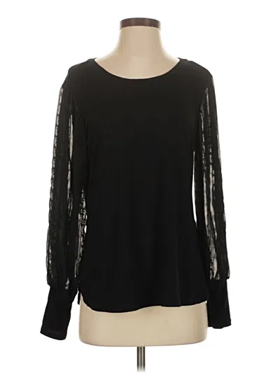Pre-owned 1.state Long Sleeve Blouse In Black