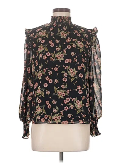 Pre-owned 1.state Long Sleeve Blouse In Black