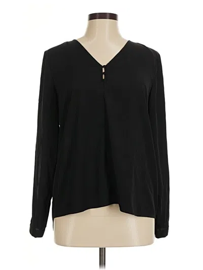 Pre-owned 1.state Long Sleeve Blouse In Black