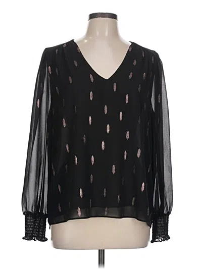 Pre-owned 1.state Long Sleeve Blouse In Black