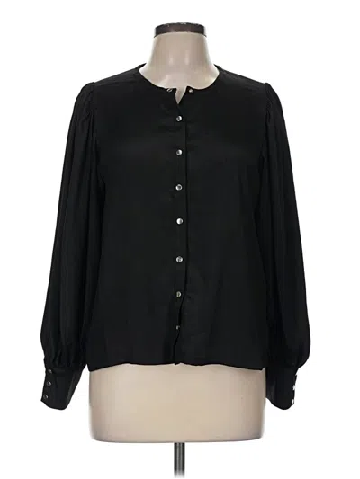 Pre-owned 1.state Long Sleeve Blouse In Black