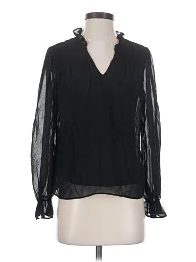 Pre-owned 1.state Long Sleeve Blouse In Black