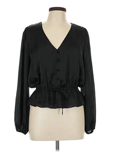 Pre-owned 1.state Long Sleeve Blouse In Black