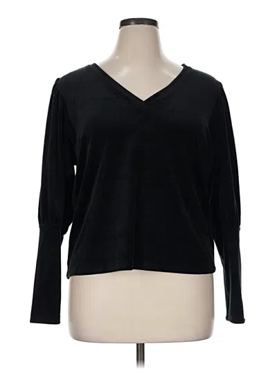 Pre-owned 1.state Long Sleeve Blouse In Black