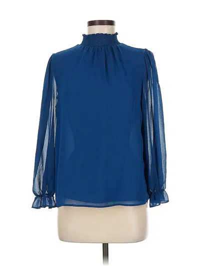 Pre-owned 1.state Long Sleeve Blouse In Blue
