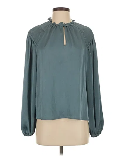 Pre-owned 1.state Long Sleeve Blouse In Blue
