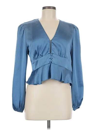 Pre-owned 1.state Long Sleeve Blouse In Blue