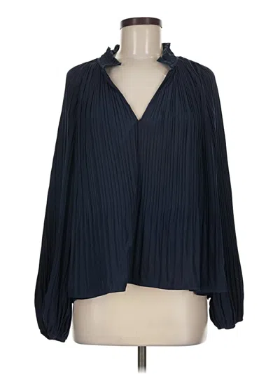 Pre-owned 1.state Long Sleeve Blouse In Blue
