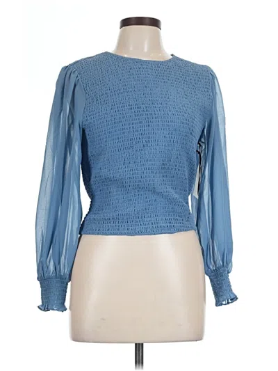 Pre-owned 1.state Long Sleeve Blouse In Blue