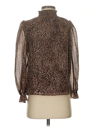 Pre-owned 1.state Long Sleeve Blouse In Brown