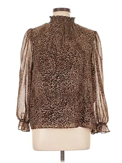 Pre-owned 1.state Long Sleeve Blouse In Brown