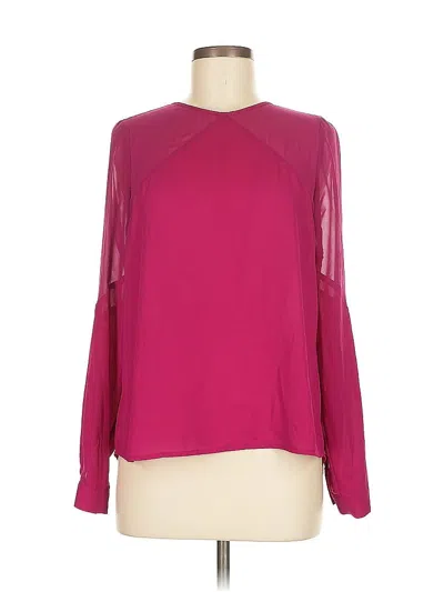 Pre-owned 1.state Long Sleeve Blouse In Burgundy