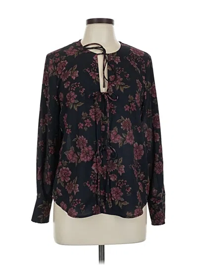 Pre-owned 1.state Long Sleeve Blouse In Burgundy