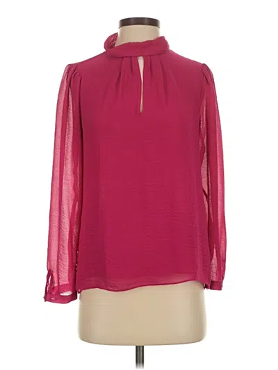Pre-owned 1.state Long Sleeve Blouse In Burgundy