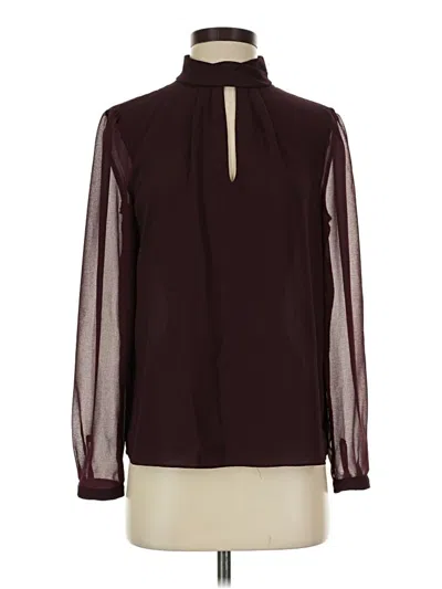 Pre-owned 1.state Long Sleeve Blouse In Burgundy