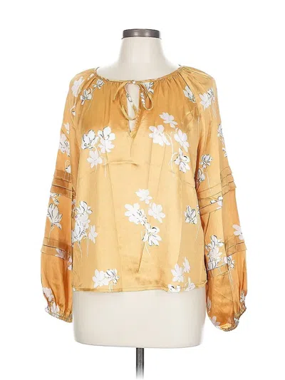 Pre-owned 1.state Long Sleeve Blouse In Gold