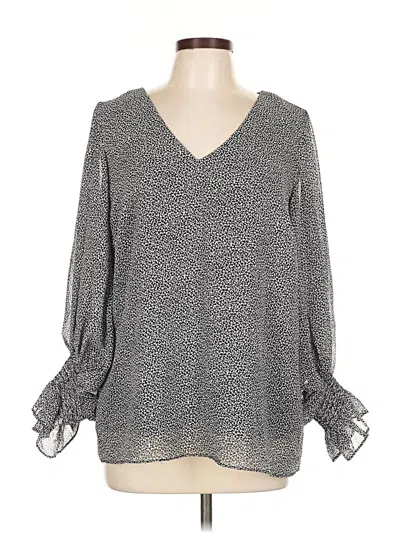 Pre-owned 1.state Long Sleeve Blouse In Gray
