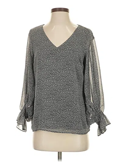 Pre-owned 1.state Long Sleeve Blouse In Gray
