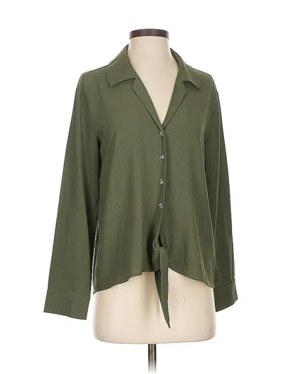 Pre-owned 1.state Long Sleeve Blouse In Green