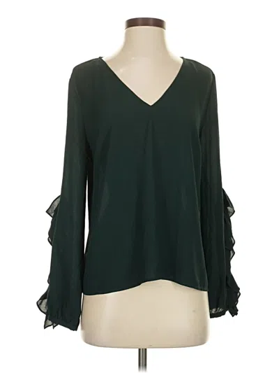 Pre-owned 1.state Long Sleeve Blouse In Green