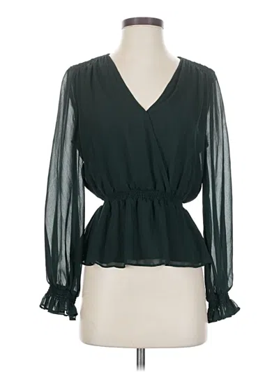 Pre-owned 1.state Long Sleeve Blouse In Green