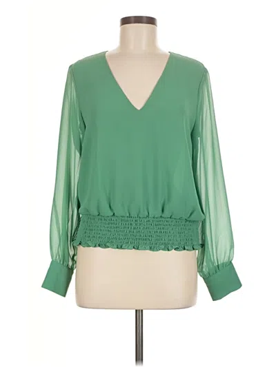 Pre-owned 1.state Long Sleeve Blouse In Green