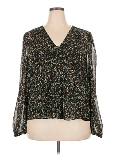 Pre-owned 1.state Long Sleeve Blouse In Green