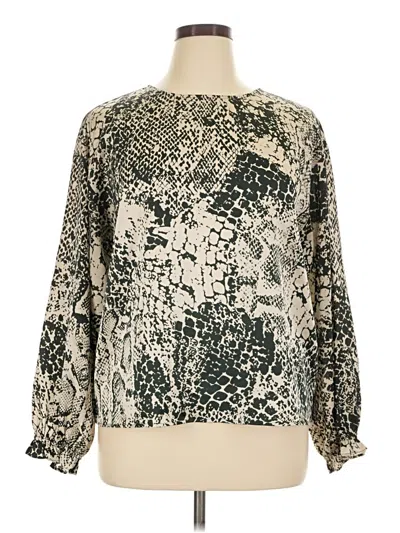 Pre-owned 1.state Long Sleeve Blouse In Green
