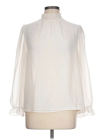 Pre-owned 1.state Long Sleeve Blouse In Ivory