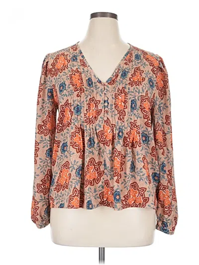 Pre-owned 1.state Long Sleeve Blouse In Orange