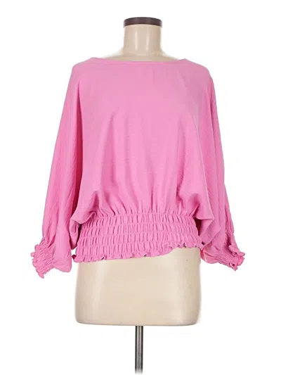 Pre-owned 1.state Long Sleeve Blouse In Pink