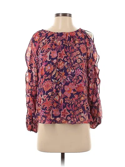 Pre-owned 1.state Long Sleeve Blouse In Purple