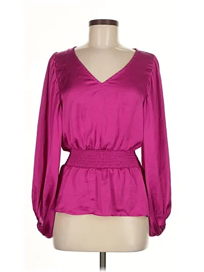 Pre-owned 1.state Long Sleeve Blouse In Purple
