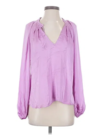 Pre-owned 1.state Long Sleeve Blouse In Purple
