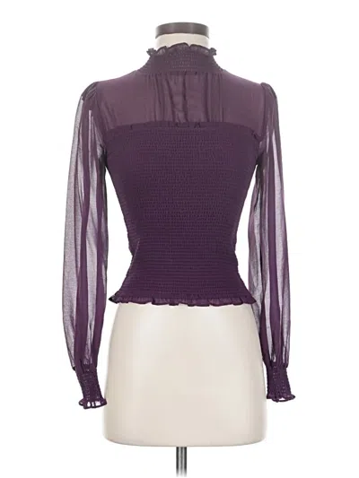 Pre-owned 1.state Long Sleeve Blouse In Purple