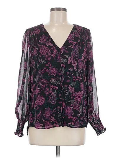 Pre-owned 1.state Long Sleeve Blouse In Purple
