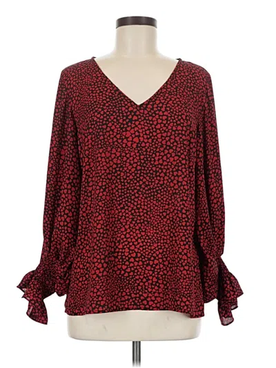 Pre-owned 1.state Long Sleeve Blouse In Red