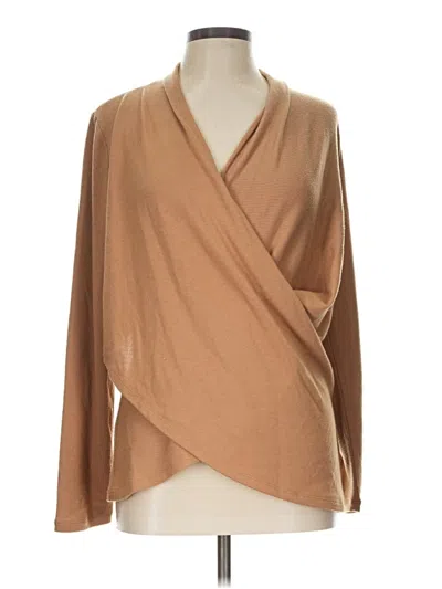 Pre-owned 1.state Long Sleeve Blouse In Tan