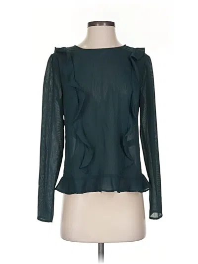 Pre-owned 1.state Long Sleeve Blouse In Teal