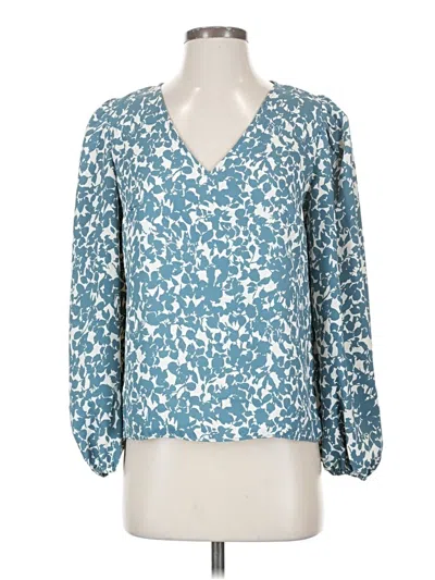 Pre-owned 1.state Long Sleeve Blouse In Teal