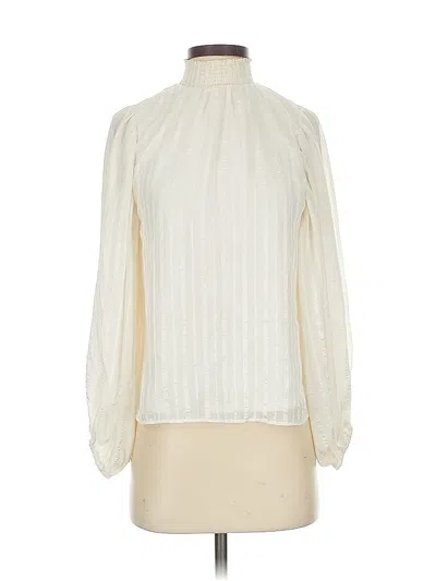 Pre-owned 1.state Long Sleeve Blouse In White