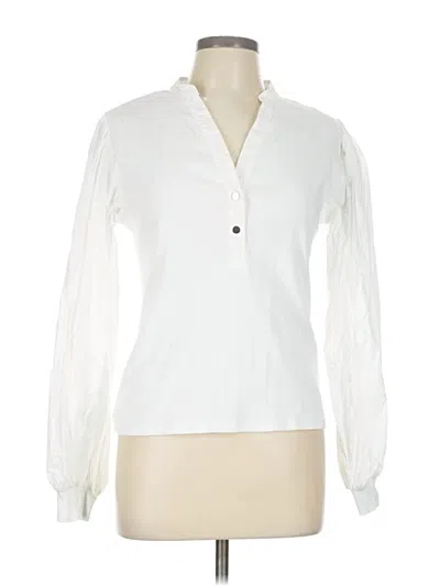 Pre-owned 1.state Long Sleeve Blouse In White