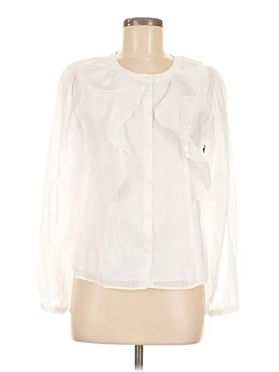 Pre-owned 1.state Long Sleeve Blouse In White