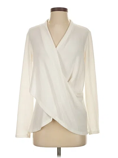 Pre-owned 1.state Long Sleeve Blouse In White