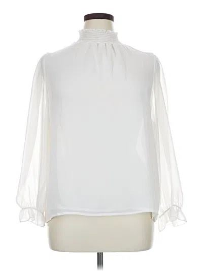 1.state Long Sleeve Blouse In White