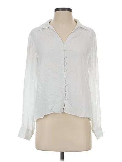 Pre-owned 1.state Long Sleeve Blouse In White