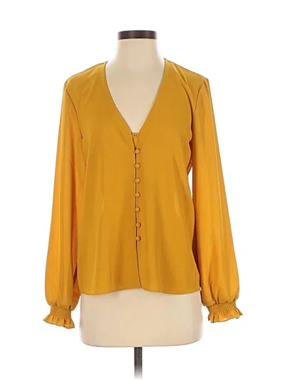 Pre-owned 1.state Long Sleeve Blouse In Yellow