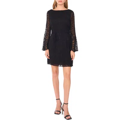 1.state Long Sleeve Cowl Back Minidress In Rich Black