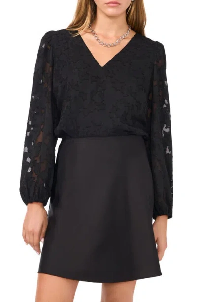 1.state Long Sleeve Crop Top In Rich Black
